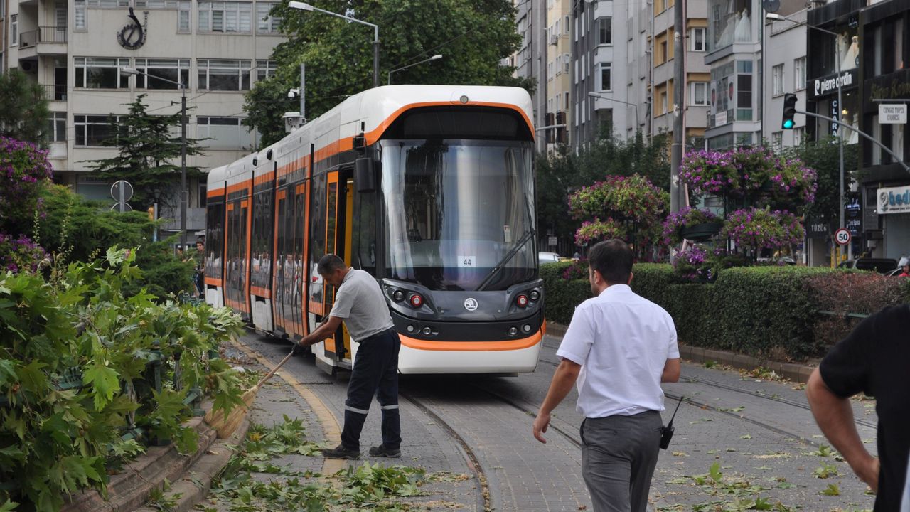 Eskişehir'de Rüzgarda Kırılan Dal Tramvay Seferlerini Aksattı