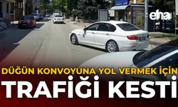 Düğün Konvoyuna Yol Vermek İçin Trafiği Kesti