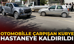 Otomobille Çarpışan Kurye Hastaneye Kaldırıldı