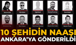 10 Şehidin Naaşı Ankara’ya Gönderildi