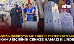 Azrail Kostümüyle Zam Teklifini Protesto Ettiler: Kamu İşçisinin Cenaze Namazı Kılındı!