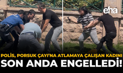 Polis, Porsuk Çayı’na Atlamaya Çalışan Kadını Son Anda Engelledi!