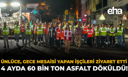 Ünlüce, Gece Mesaisi Yapan İşçileri Ziyaret Etti: 4 Ayda 60 Bin Ton Asfalt Döküldü!