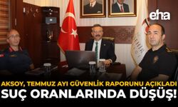 Aksoy, Temmuz Ayı Güvenlik Raporunu Açıkladı: Suç Oranlarında Düşüş!