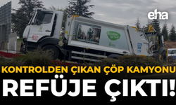 Kontrolden Çıkan Çöp Kamyonu Refüje Çıktı!