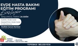 Evde Hasta Bakımı Eğitimi 24 Ekim’de Başlıyor