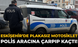 Eskişehir’de Plakasız Motosiklet Polis Aracına Çarpıp Kaçtı!