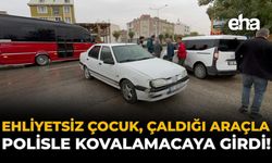 Ehliyetsiz Çocuk, Çaldığı Araçla Polisle Kovalamacaya Girdi!