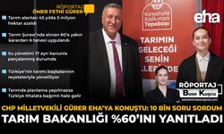 CHP Milletvekili Gürer, EHA’ya Konuştu: 10 Bin Soru Sordum, Tarım Bakanlığı %60’ını Yanıtladı!