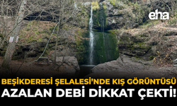 Beşikderesi Şelalesi’nde Kış Görüntüsü: Azalan Debi Dikkat Çekti!