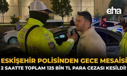 Eskişehir Polisinden Gece Mesaisi: 2 Saatte Toplam 125 bin TL Para Cezası Kesildi!