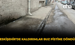 Eskişehir’de Kaldırımlar Buz Pistine Döndü