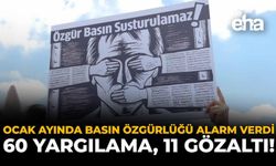 Ocak Ayında Basın Özgürlüğü Alarm Verdi: 60 Yargılama, 11 Gözaltı!