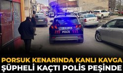 Porsuk Kenarında Kanlı Kavga: Şüpheli Kaçtı Polis Peşinde