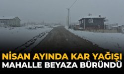 Nisan Ayında Kar Yağışı: Mahalle Beyaza Büründü