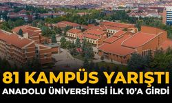 81 Kampüs Yarıştı: Anadolu Üniversitesi İlk 10’a Girdi
