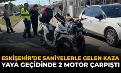 Eskişehir’de Saniyelerle Gelen Kaza: Yaya Geçidinde 2 Motor Çarpıştı