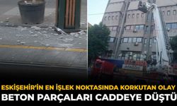 Eskişehir’in En İşlek Noktasında Korkutan Olay: Beton Parçaları Caddeye Düştü