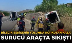 Bilecik-Eskişehir Yolunda Korkutan Kaza: Sürücü Araçta Sıkıştı