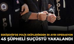 Eskisehir’de Polis Ekiplerinden 30 Ayrı Operasyon: 45 Şüpheli Suçüstü Yakalandı