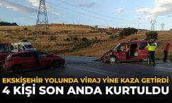 Eskişehir Yolunda Viraj Yine Kaza Getirdi: 4 Kişi Son Anda Kurtuldu