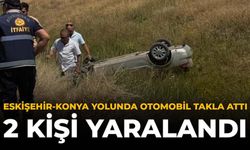 Eskişehir-Konya Yolunda Otomobil Takla Attı: 2 Kişi Yaralandı