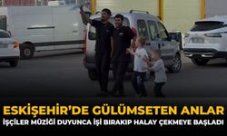 Eskişehir'de Gülümseten Anlar: İşçiler Müziği Duyunca İşi Bırakıp Halay Çekmeye Başladı