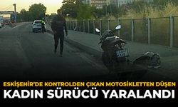 Eskişehir'de Kontrolden Çıkan Motosikletten Düşen Kadın Sürücü Yaralandı