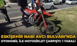 Eskişehir Nabi Avcı Bulvarı’nda Otomobil ile Motosiklet Çarpıştı: 1 Yaralı