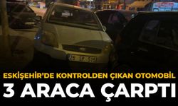 Eskişehir'de Kontrolden Çıkan Otomobil 3 Araca Çarptı