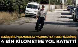 Eskişehirli Vatandaş 60 Yaşında Tek Teker Üzerinde 4 Bin Kilometre Yol Katetti