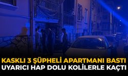 Kasklı 3 Şüpheli Apartmanı Bastı: Uyarıcı Hap Dolu Kolilerle Kaçtı