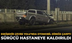 Eskişehir Çevre Yolu'nda Otomobil Direğe Çarptı: Sürücü Hastaneye Kaldırıldı