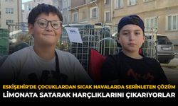 Eskişehir'de Çocuklardan Sıcak Havalarda Serinleten Çözüm: Limonata Satarak Harçlıklarını Çıkarıyorlar