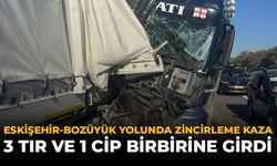 Eskişehir-Bozüyük Yolunda Zincirleme Kaza: 3 Tır ve 1 Cip Birbirine Girdi