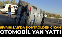 Sivrihisar’da Kontrolden Çıkan Otomobil Yan Yattı: 1 Yaralı