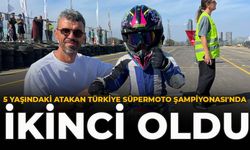 5 Yaşındaki Atakan, Türkiye Süpermoto Şampiyonası'nda İkinci Oldu