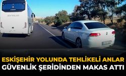 Eskişehir Yolunda Tehlikeli Anlar: Güvenlik Şeridinden Makas Attı