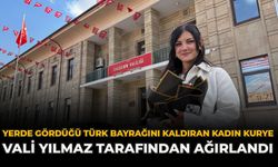 Yerde Gördüğü Türk Bayrağını Kaldıran Kadın Kurye Vali Yılmaz Tarafından Ağırlandı