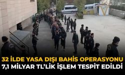 32 İlde Yasa Dışı Bahis Operasyonu: 7,1 Milyar TL’lik İşlem Tespit Edildi