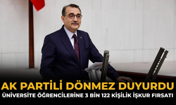 AK Partili Dönmez Duyurdu: Üniversite Öğrencilerine 3 Bin 122 Kişilik İŞKUR Fırsatı