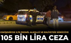 Eskişehir'de 2,79 promil alkollü ve ehliyetsiz sürücüye 105 bin TL ceza