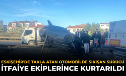 Eskişehir'de Takla Atan Otomobilde Sıkışan Sürücü İtfaiye Ekiplerince Kurtarıldı