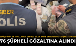 Eskişehir'in De Aralarında Olduğu 5 İlde Bahis Operasyonu Gerçekleştirildi: 76 Şüpheli Gözaltına Alındı