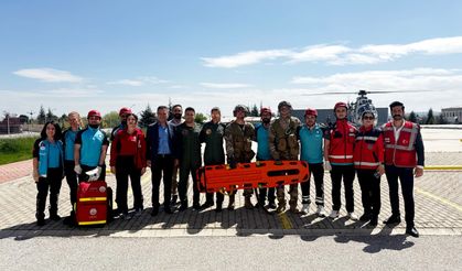 Eskişehir Şehir Hastanesi'nde Helikopterli Tatbikat