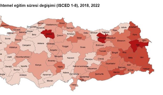 Eskişehir Muhtemel Eğitim Süresinin En Çok Düşüş Gösterdiği İller rasında