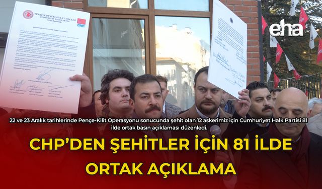 CHP Şehitler İçin Basın Açıklaması Düzenledi