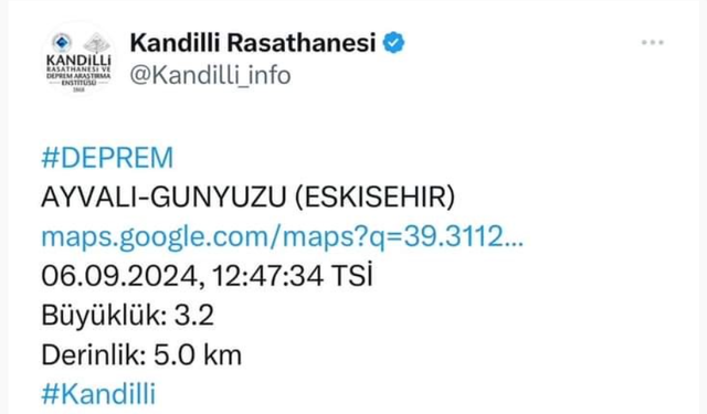 Eskişehir'de 3.2 Şiddetinde Deprem!