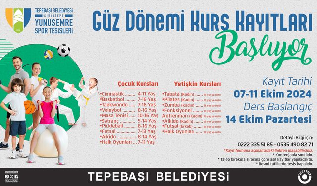 Tepebaşı'nda Güz Dönemi Kayıtları Başladı