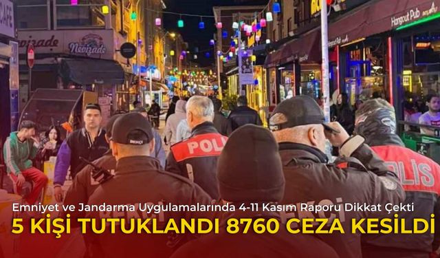 1 Haftada 5 Kişi Tutuklandı, 8760 Ceza Kesildi